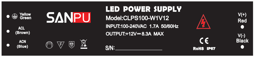 CLPS100_W1V12_SANPU_Waterproof_LED_Power_Supply_3
