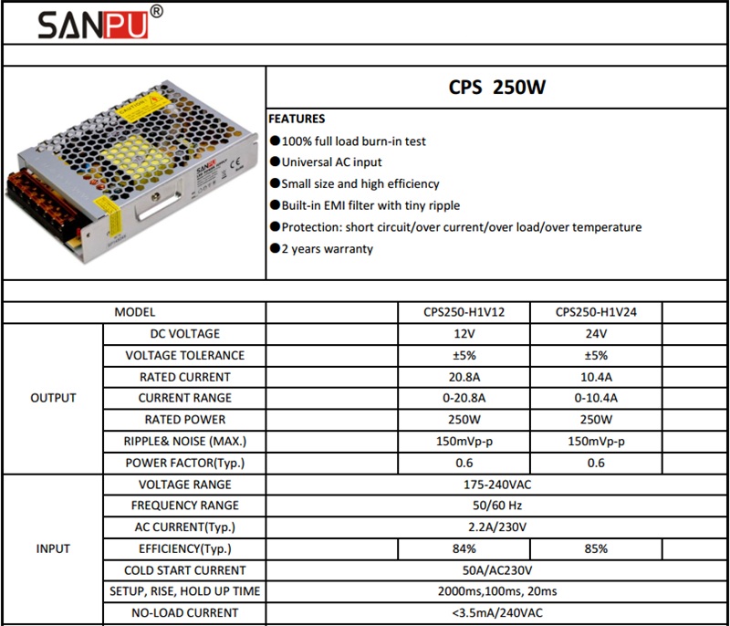 CPS250_H1V12_SANPU_LED_Power_Supply_12_V_1