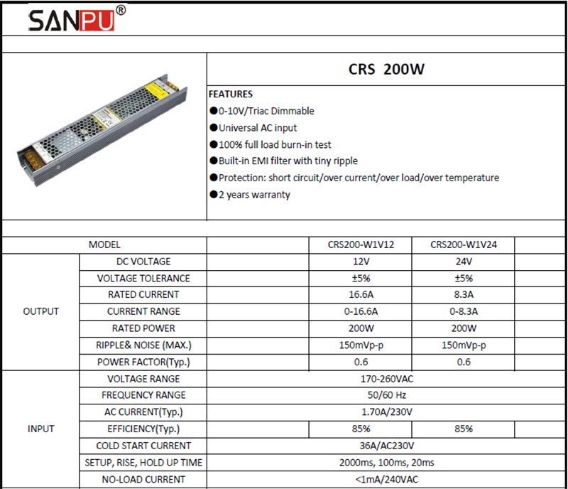 CRS200_W1V24_SANPU_Dimmable_LED_Driver_200W_1