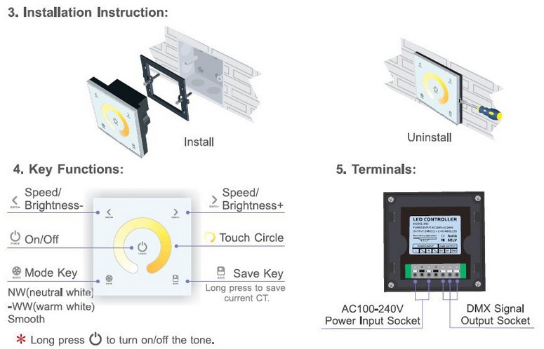 DX2_Wireless_Color_Temperature_LED_Controller_dimming_Touch_Panel_DMX_Dimmer_user_manual