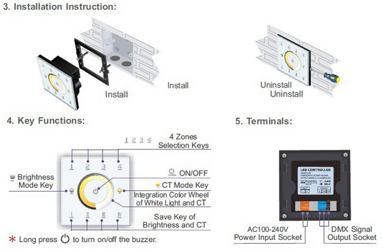 DX7_Wireless_LED_Controller_Multi_Zone_Color_Temperature_Touch_Panel_Dimmer_user_manual