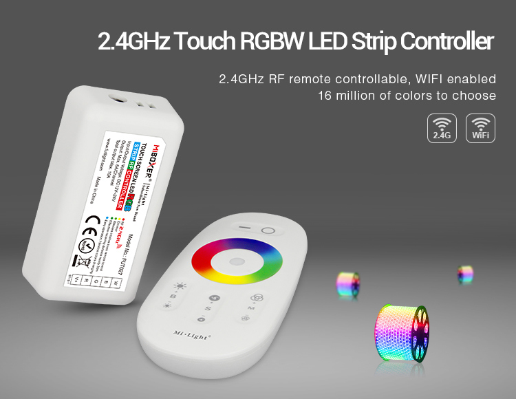 MiLight_FUT027_2.4GHz_DC12V_24V_Available_Touch_RGBW_LED_Strip_Controller_1