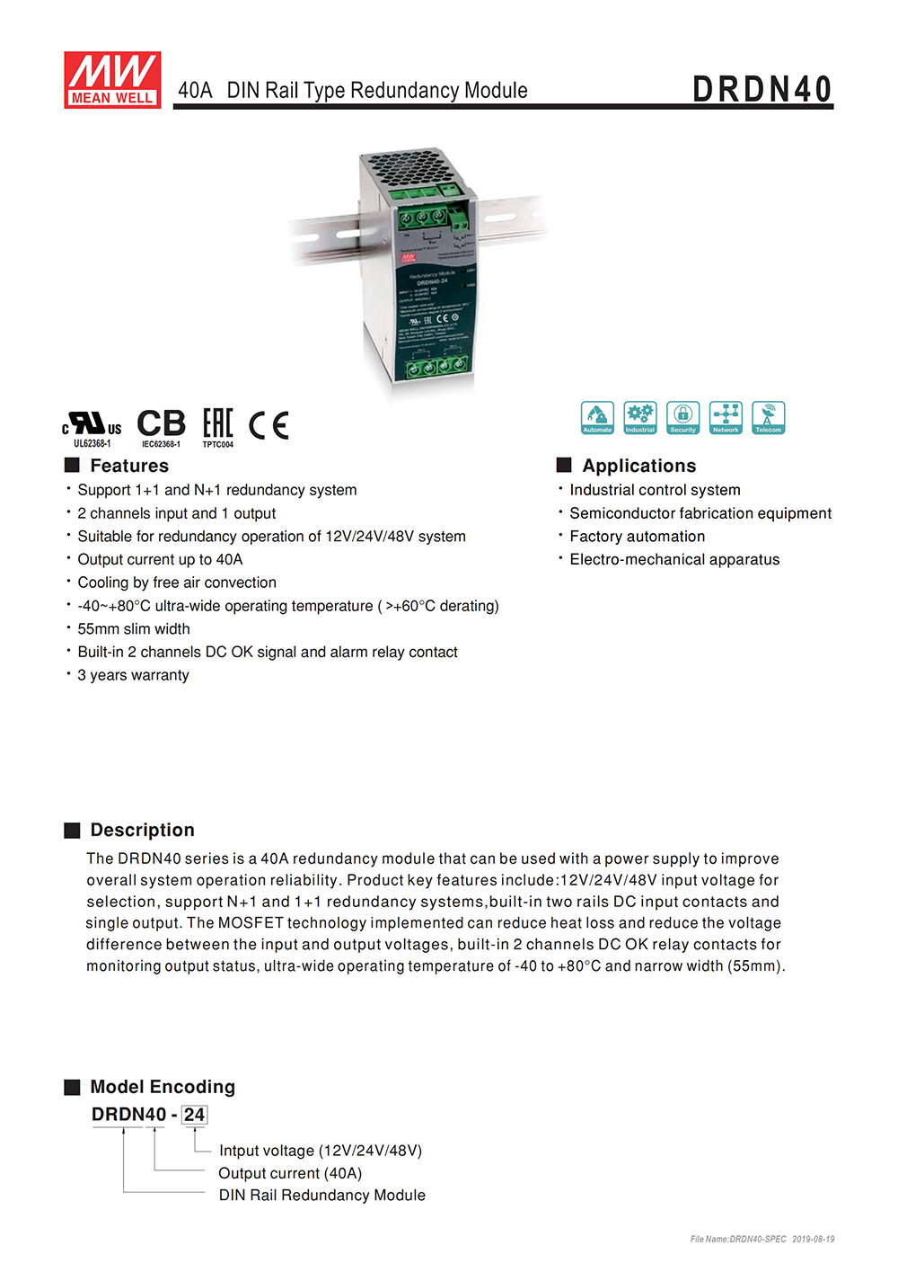MEAN_WELL_DRDN40_DIN_Rail_Type_40A_Power_Supply_Redundancy_Module_Power_Unit_PSU_2