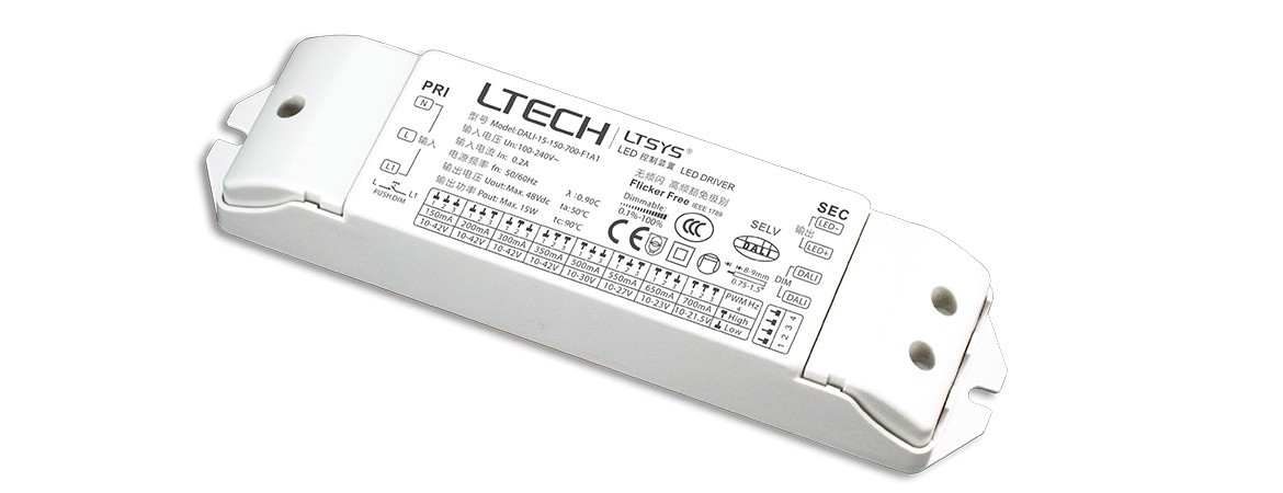 LTECH 15W DALI-15-150-700-F1A1 Driver 150-700mA LED Intelligent Controller
