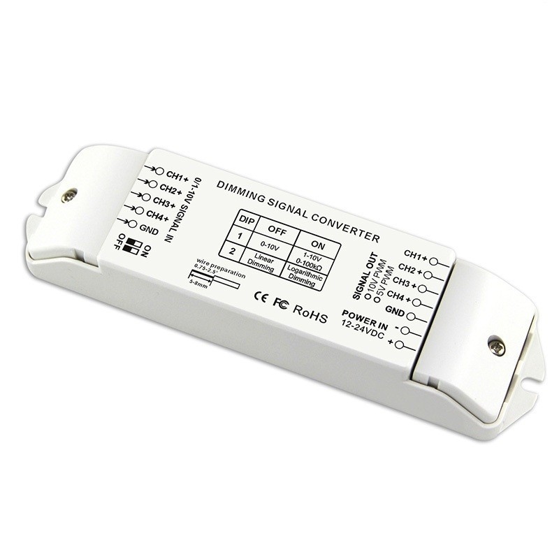 BC-334-PWM5V PWM10V Bincolor Led Controller 4CH Signal Converter Driver