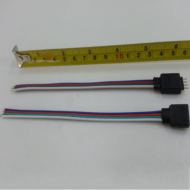 4 Pin to 4 pin Male Female Connector for RGB 5050 LED Strip 10Pcs