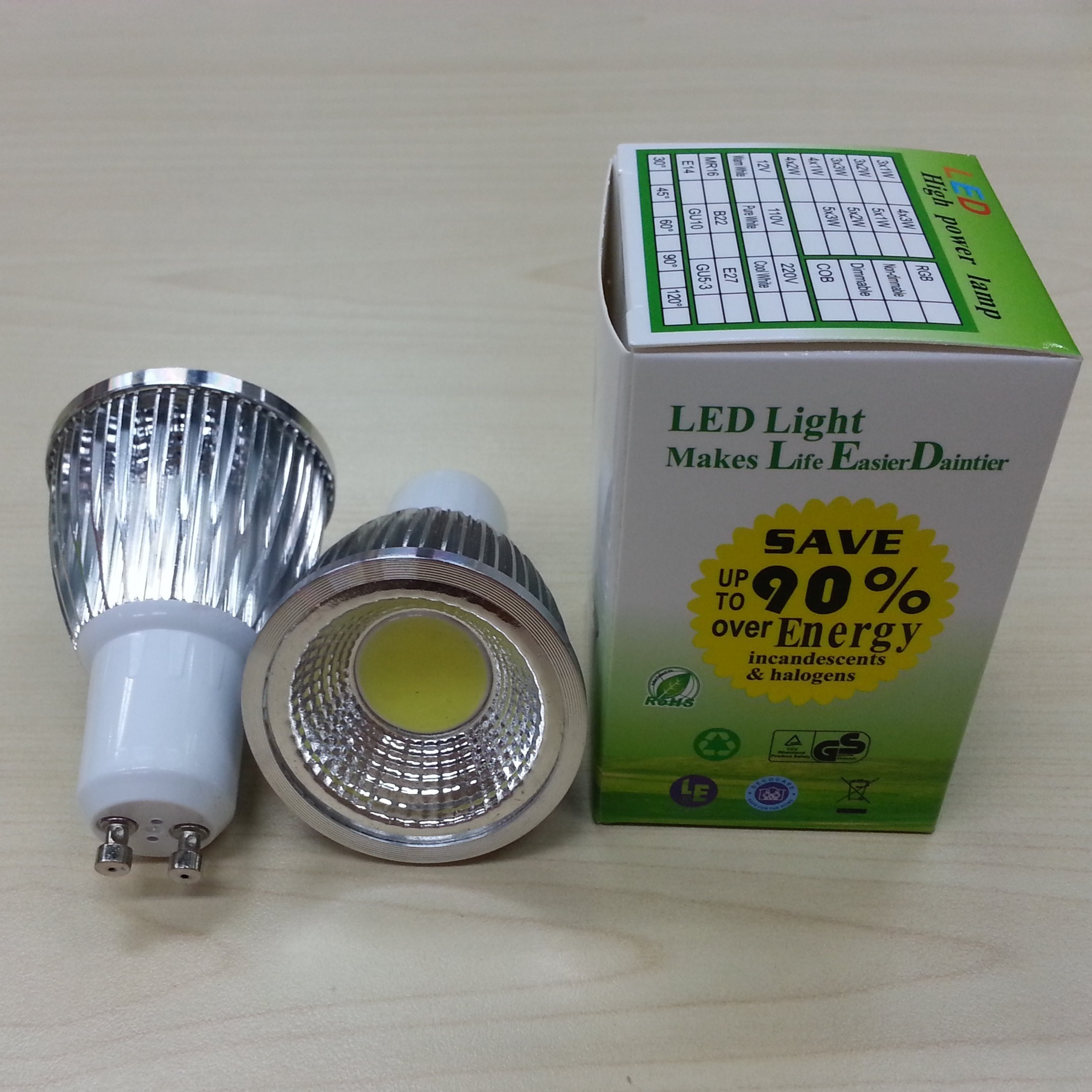 9W GU10 LED Bulb 120 Angle New COB Spotlight LED Lamp