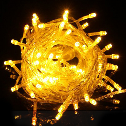 10 Meters 100Leds Yellow LED String Lights Christmas Party Light 3Pcs
