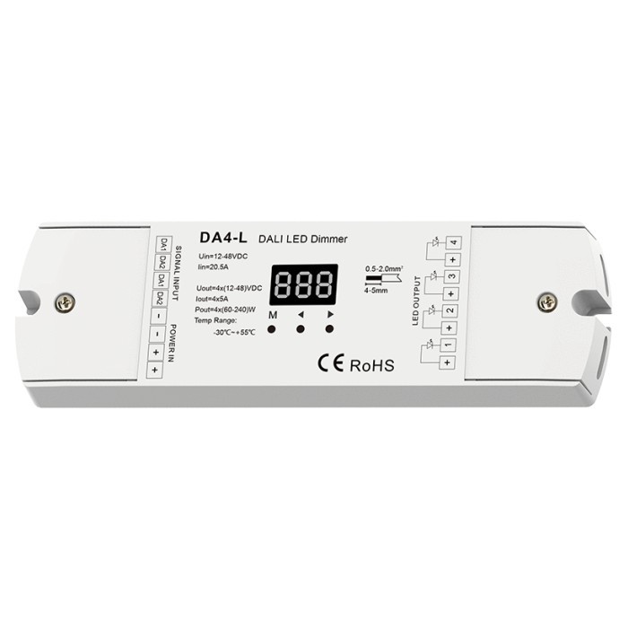 DA4-L DT6 Skydance Controller 4 CH 5A CV DALI Led Dimmer 12-48V DC