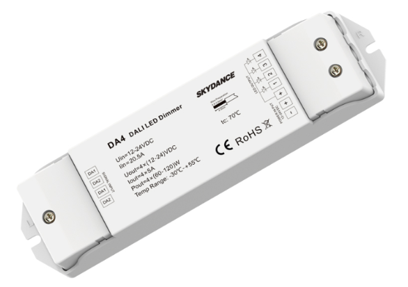 DA4 Skydance Led Controller 4CH*5A 12-24VDC CV DALI Dimmer