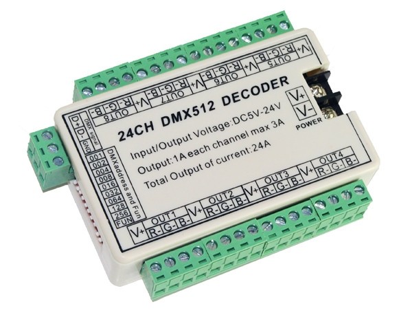 WS-DMX-24CH 24ch Dmx 512 LED Decoder Controller Dimmer
