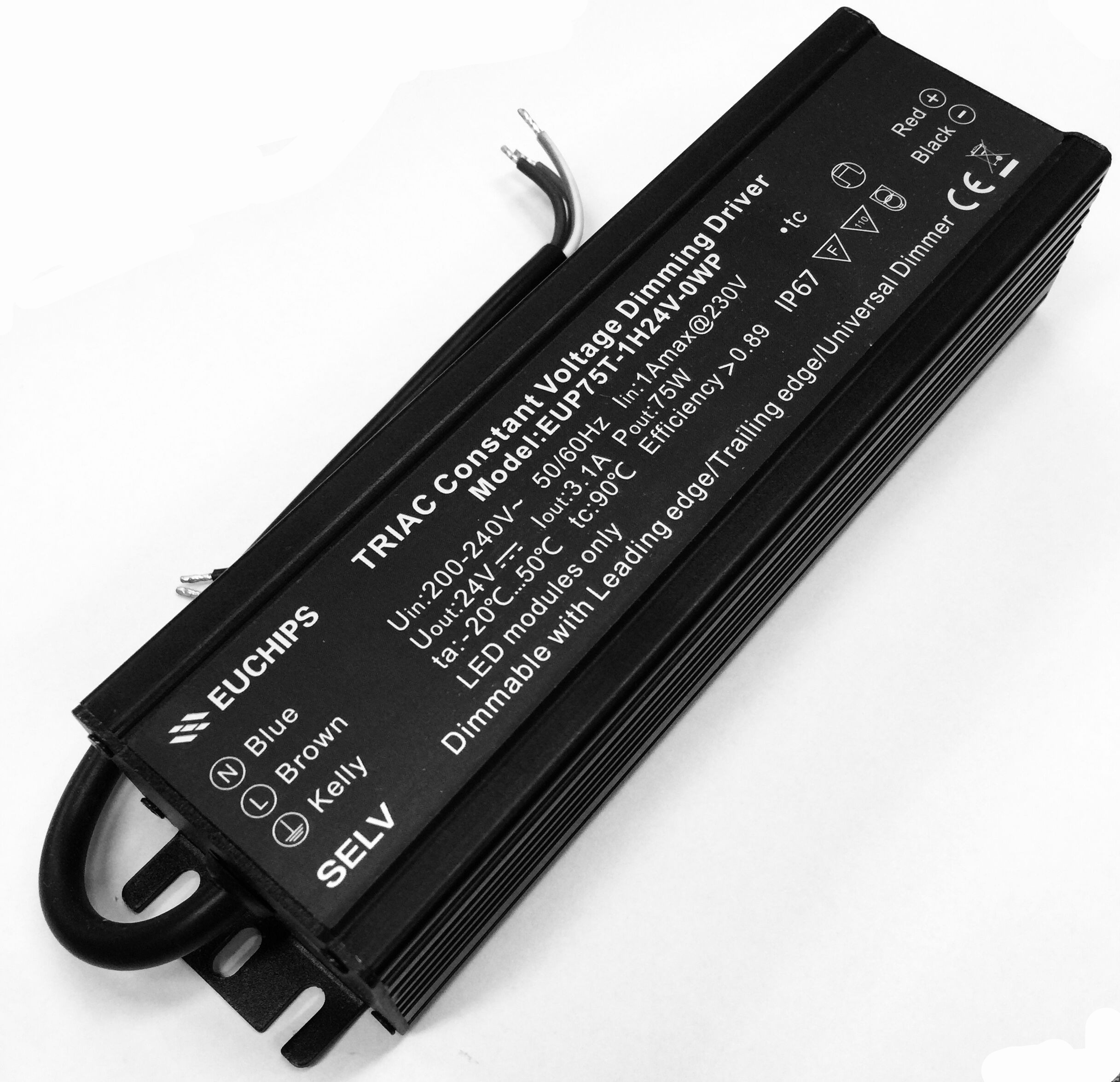 Euchips EUP75T-1H24V-0WP 75W 24V DC Waterproof Triac Driver