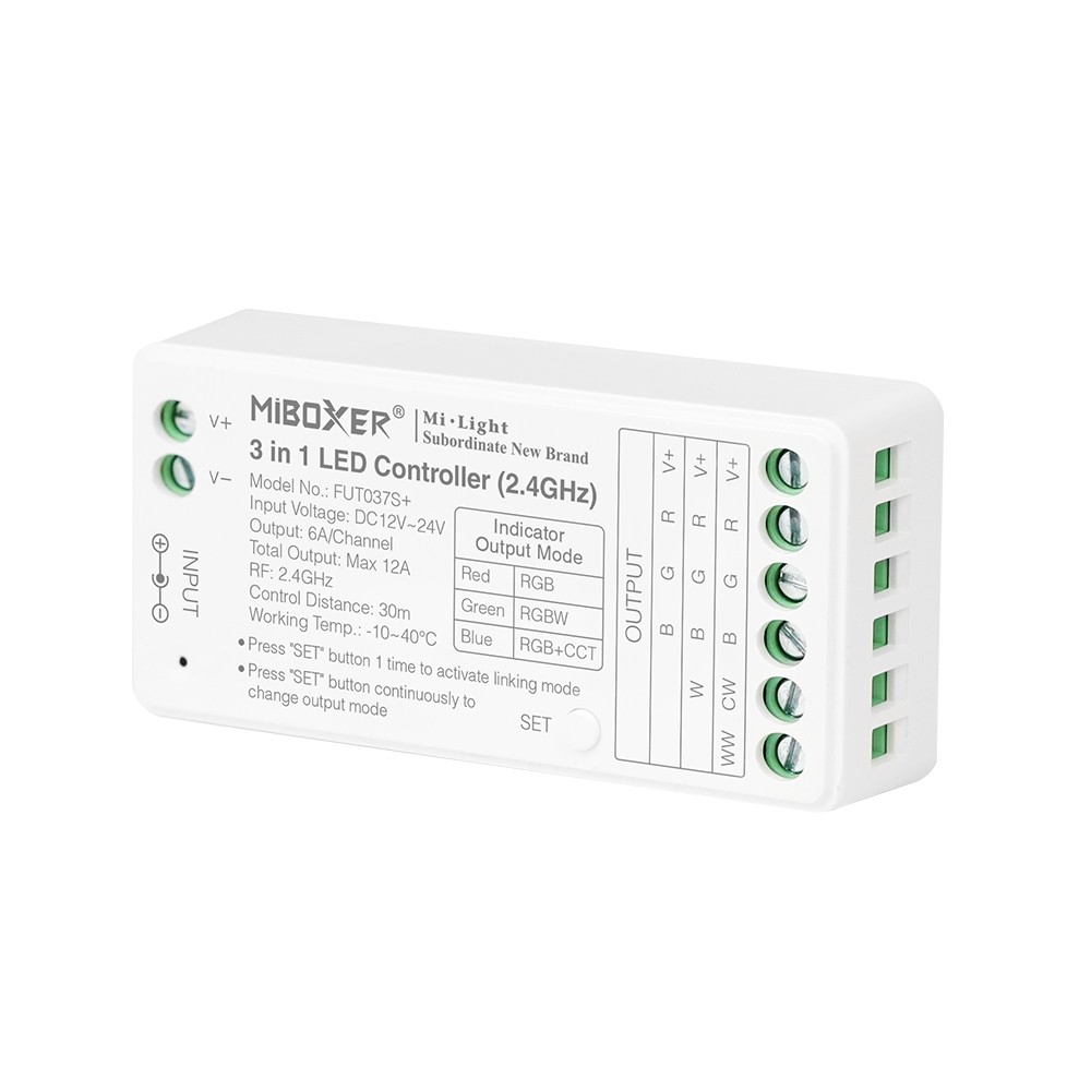 MiBoxer FUT037S+ MiLight DC12V 24V 2.4GHz 3 in 1 Strip Led Cotroller Dimmer Control Driver