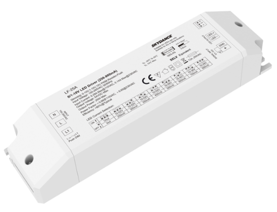 LF-25A Skydance Led Controller 25W 250-900mA Multi-Current 0/1-10V& SwitchDim LED Driver