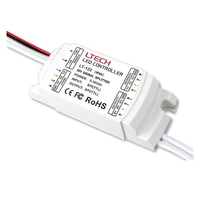 Ltech LT-122 2CH Water-proof Decoder Control SPI Led Controller Signal Amplifier Dimmer Driver