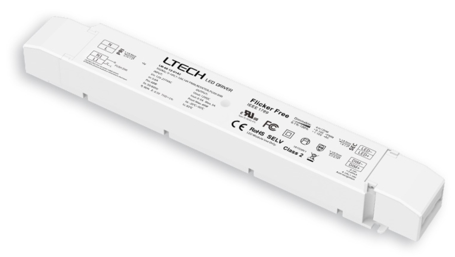 LTECH LM-60-12-U1A2 CV Intelligent LED Driver 0-10V 1-10V Push DIM