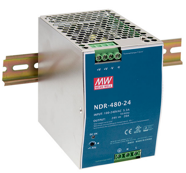 NDR-480 480W Mean Well Single Output Industrial DIN RAIL Power Supply