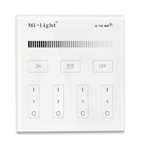 MiBoxer T1 Mi.Light Touch Panel Remote Controller 4-Zone Brightness Dimmer Led Decoder Control Dimmer Driver