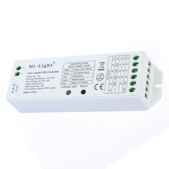 MiBoxer LS2 Mi.light 2.4G Wireless Control 5 IN 1 Smart Led Cotroller Dimmer Control Driver