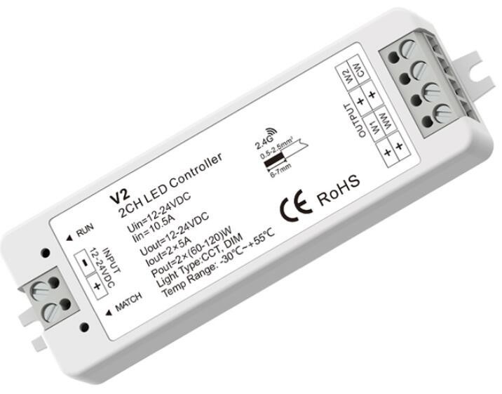 V2 Skydance LED Controller CV Dimming 2CH* 5A DC 12-24V