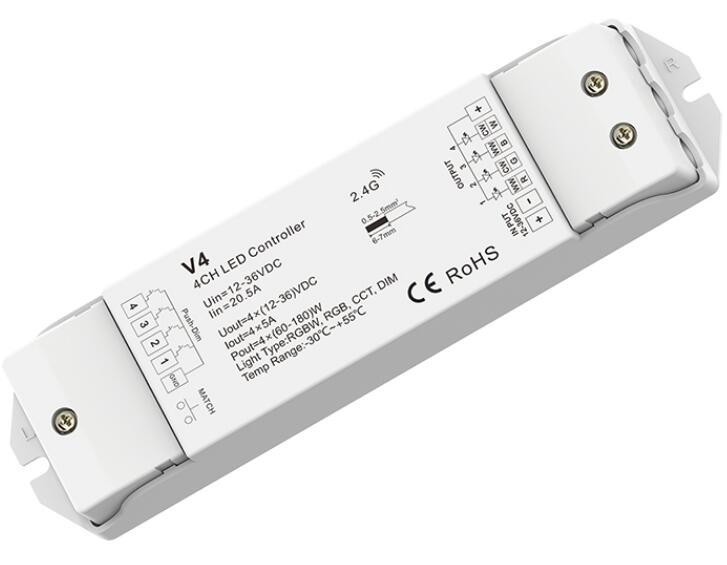 V4 DC 12-36V Skydance LED Controller CV Dimming 4CH*5A