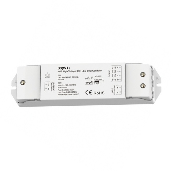 S3(WT) 100-240VAC 3CH 1A Wi-Fi RF High Voltage SKYDANCE LED Controller