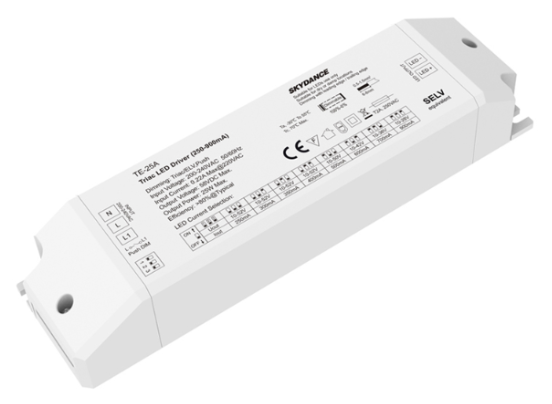 TE-25A Skydance Led Controller 25W 250-900mA Multi-Current SwitchDim Triac Dimmable LED Driver